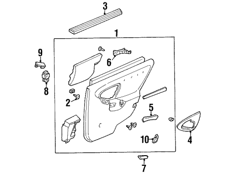 1997 Oldsmobile Cutlass Rear Door Diagram 3 - Thumbnail