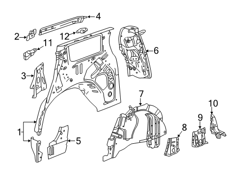 2018 GMC Acadia Inner Structure - Quarter Panel Diagram