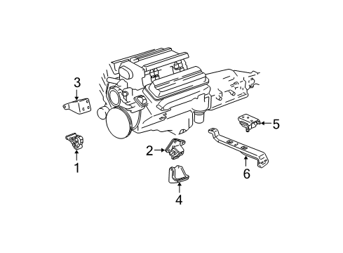 1997 Chevy Camaro BRACE, Transmission Mounting Diagram for 12550238