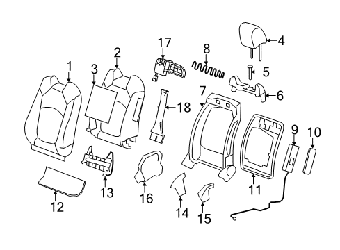 2009 Chevy Traverse Front Seat Components Diagram 3 - Thumbnail