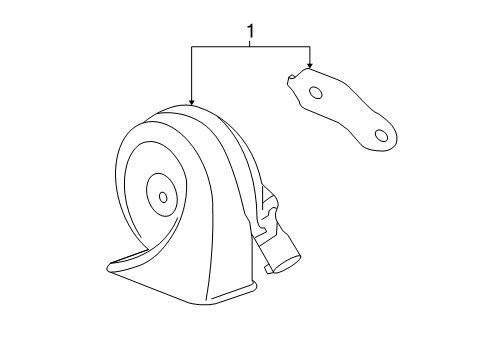 2012 Chevy Captiva Sport Horn Assembly, Single (Low Note) Diagram for 84535268