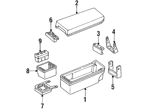 1994 Buick Century Holder Asm,Front Seat Storage Armrest Cup /Dual Diagram for 12512143