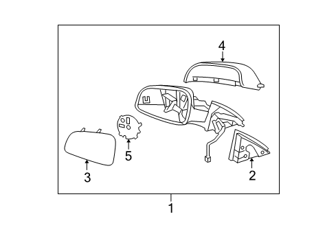 2008 Saturn Aura Outside Mirrors Diagram 1 - Thumbnail