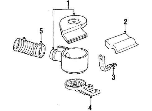 1987 Chevy Corsica Duct Assembly, Front Air Intake Diagram for 10044879