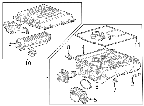 2023 Cadillac Escalade ESV Intake Manifold Diagram