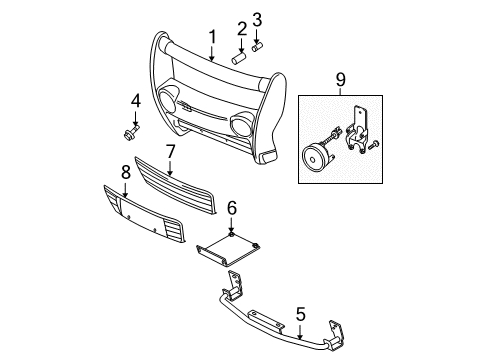 2000 GMC Jimmy Guard Assembly, Radiator Grille *Marked Print Diagram for 15746709