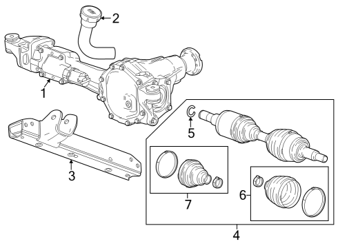 2023 Chevy Colorado BOOT KIT-FRT WHL DRV SHF CV JT Diagram for 84803133