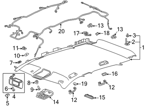 2023 Buick Envision Interior Trim - Roof Diagram