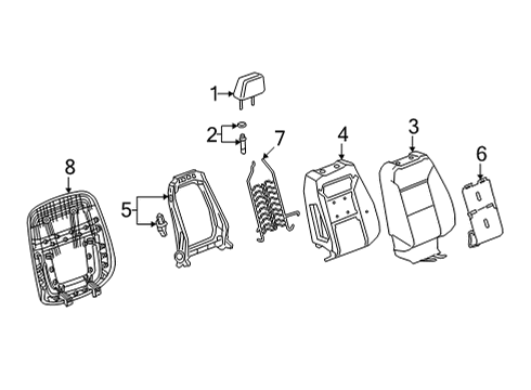 2021 Cadillac Escalade Passenger Seat Components Diagram 2 - Thumbnail