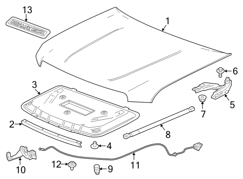 2018 GMC Canyon Latch Assembly, Hood Prim & Secd Diagram for 84162927