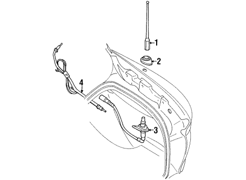 1997 Pontiac Grand Prix Cable Assembly, Radio Antenna Diagram for 10259715