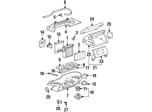 1995 Oldsmobile Aurora A/C & Heater Control Units Diagram 1 - Thumbnail