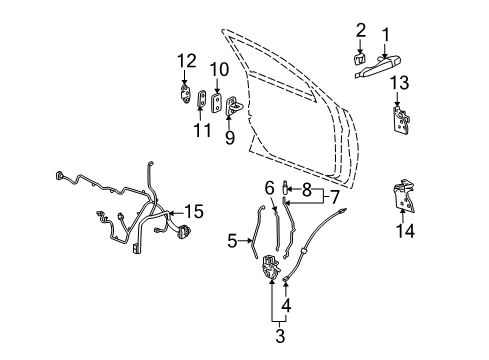 2009 Buick LaCrosse Rod Assembly, Front Side Door Locking *Cocoa Diagram for 15880662