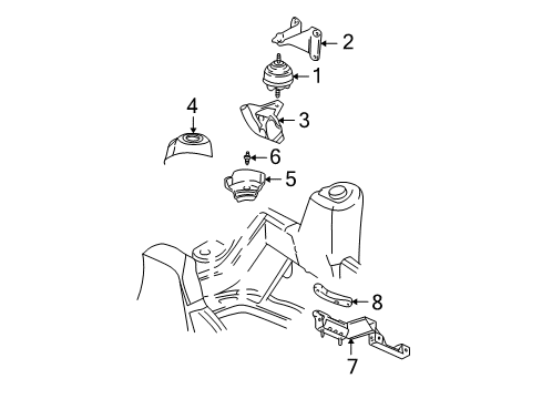 2006 Buick Rainier Engine & Trans Mounting Diagram 1 - Thumbnail