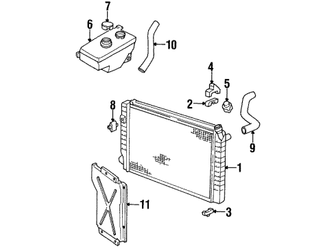 1994 Chevy Beretta Radiator & Components Diagram