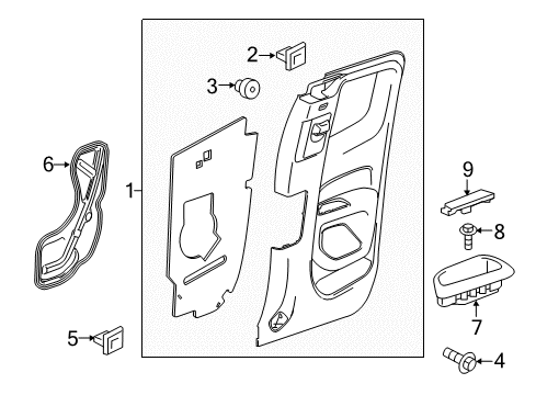 2019 Chevy Colorado Interior Trim - Rear Door Diagram