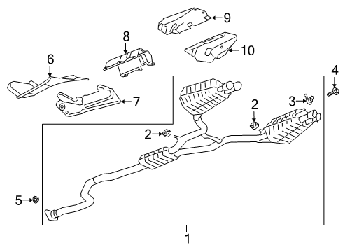 2019 Cadillac CT6 Exhaust Components Diagram 1 - Thumbnail