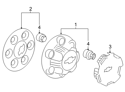 2009 Chevy Suburban 2500 Wheel Covers & Trim Diagram