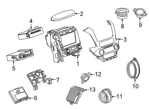 2015 GMC Yukon XL Control Assembly, Amplitude Modulation/Frequency Modulation Stereo Radio *Black Diagram for 23235640