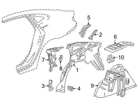 2017 Buick LaCrosse Baffle Assembly, Quarter Upper Panel Diagram for 90925275