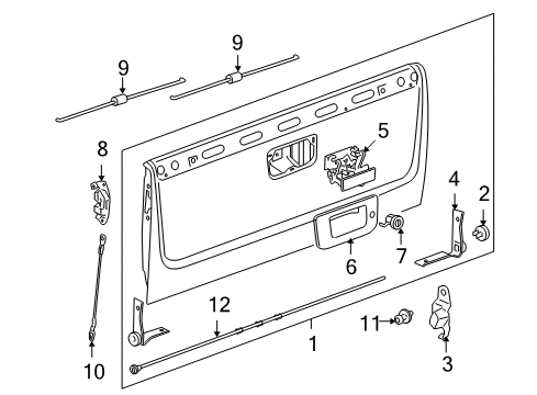 2013 Chevy Silverado 1500 Tail Gate, Body Diagram 2 - Thumbnail