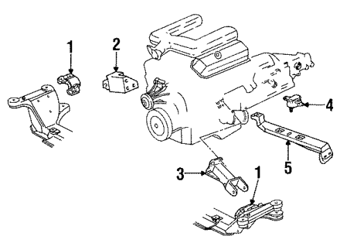 1995 Pontiac Firebird Engine & Trans Mounting Diagram 1 - Thumbnail