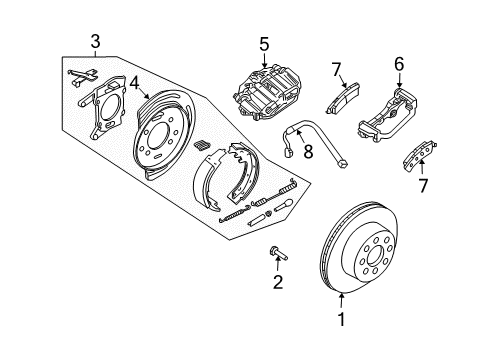 2005 Hummer H2 Hose Asm,Rear Brake Diagram for 19366686