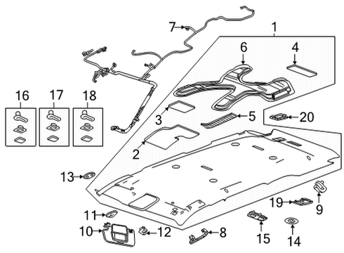 2023 Chevy Tahoe Interior Trim - Roof Diagram 1 - Thumbnail