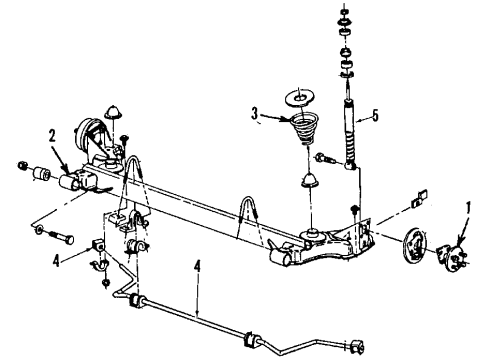 1993 Chevy Cavalier Rear Suspension, Stabilizer Bar Diagram 2 - Thumbnail