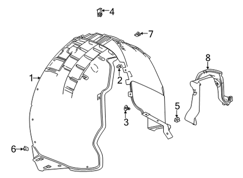 2024 Chevy Corvette Liner Assembly, Rear W/H *Generic Blac Diagram for 84863634