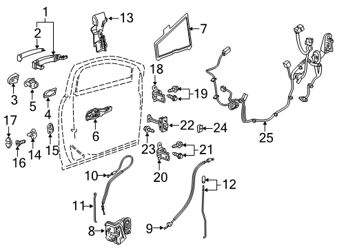 2018 Cadillac XT5 BRACKET ASM-FRT S/D O/S HDL Diagram for 13512739