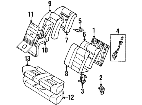 2001 Chevy Prizm Pad,Rear Seat Cushion(W/Frame) Diagram for 94858176