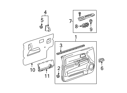 2012 GMC Canyon Interior Trim - Front Door Diagram 1 - Thumbnail