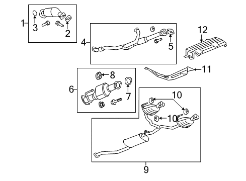 2009 Saturn Outlook Exhaust Components Diagram