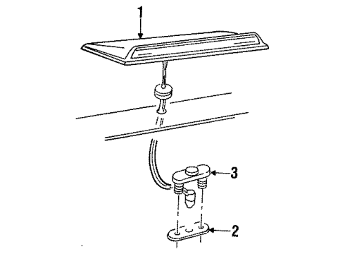 1991 Chevy Corvette High Mount Lamps Diagram 3 - Thumbnail