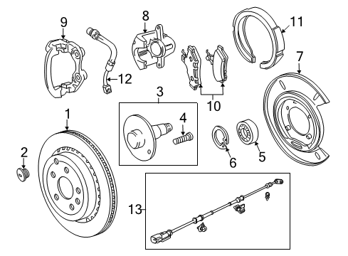 2015 Chevy SS Pad Kit, Front Disc Brake Diagram for 92277173