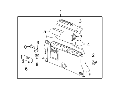 2006 Chevy Uplander Panel Assembly, Body Side Rear Trim *Medium Cashmere Diagram for 15915896