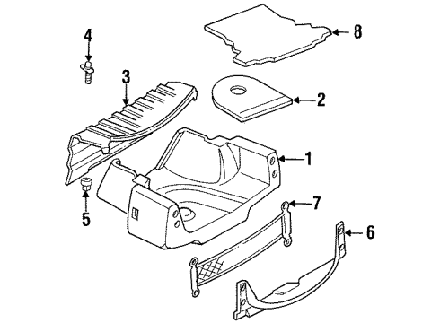 1999 Cadillac DeVille TRIM, Rear Compartment Trim Diagram for 25653366