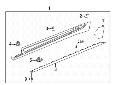 2023 Cadillac CT5 Molding Kit, Rkr Pnl *Serv Primer Diagram for 84965189