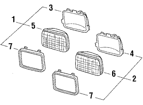 1987 Pontiac Sunbird Headlamps, Electrical Diagram 2 - Thumbnail