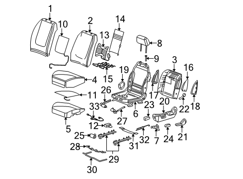 2007 Pontiac G6 Switch Assembly, Passenger Seat Heater *Neutral L Diagram for 15798620