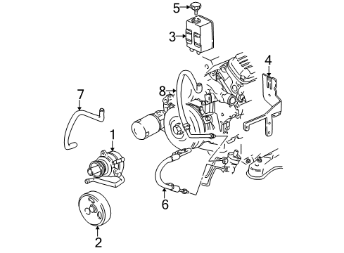 1998 Chevy Camaro P/S Pump & Hoses, Steering Gear & Linkage Diagram 3 - Thumbnail