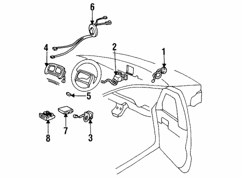 1995 Pontiac Trans Sport Air Bag Components Diagram