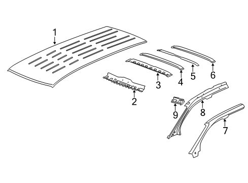 2009 Buick Enclave Roof & Components Diagram 2 - Thumbnail