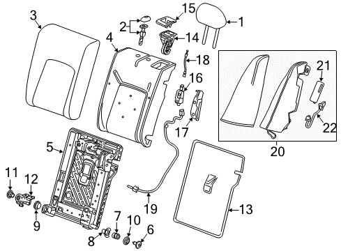 2020 Buick Regal TourX Rear Seat Components Diagram 2 - Thumbnail