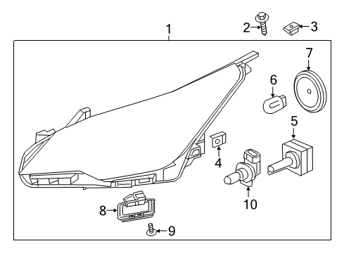 2016 Buick Envision Headlight Automatic Control Module Assembly Diagram for 23227157