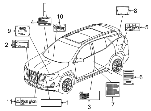 2023 GMC Terrain Information Labels Diagram