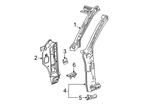 2017 GMC Sierra 1500 Hinge Pillar Diagram 1 - Thumbnail