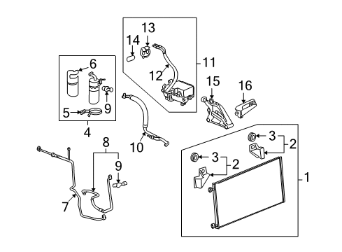 2009 GMC Sierra 1500 A/C Condenser, Compressor & Lines Diagram 2 - Thumbnail