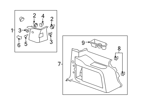 2010 Chevy Tahoe Molding Assembly, Body Rear Corner Upper Garnish *Light Cashmere Diagram for 15863085